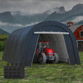 Domed Carport with 4 Cloth Bags, Portable Garage with 2 Roll-up Doors, Heavy Duty Car Canopy Party Tent, All-Season Storage Shelter Shed for Cars, Truck, or Garden Tools, 13' x 20'