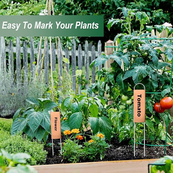 50 Pieces Metal Plant Labels 11.8 Inch Copper Metal Plant Tags Garden Label Markers Outdoor Planting Garden Markers for Plants Vegetables Herb Seedlings Flowers