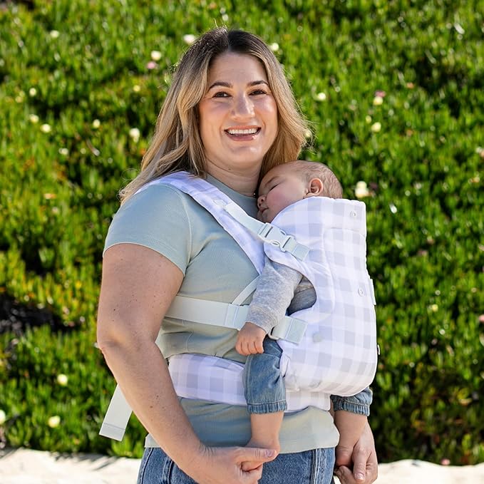 Infantino Flip 4-in-1 Convertible Baby Carrier, Adjustable, Ergonomic Hands Free Babywearing, Registry Essential, Carrier for Newborn to Toddler, Plaid