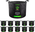 VIVOSUN 10-Pack 15 Gallon Grow Bags, Reinforced Planter Fabric Pots for Gardening Black
