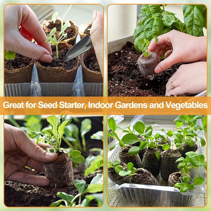 Legigo 200 Pcs 36mm Seed Starter Peat Pellets Pods for Seedlings- Compressed Seed Starting Pellets Seed Starter Pods Plugs Soil Peat Pods for Starting Seeds, Garden Planting Herb Flower Vegetables