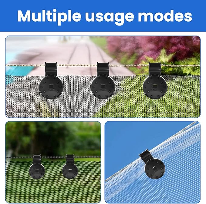 Sunscreen Net Clips Heavy Duty Plastic Shade Cloth Clips 100Pack with Tarp Grommet Fasteners for Garden Patio Awning Mesh Fabric Clamp