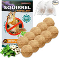 Squirrel Repellent Balls, 10 Pack Natural Plant-Based Formula, Long-Lasting Outdoor Animal Deterrent, Repel Skunk, Chipmunk & Raccoon, Mess-Free for Yard, Garden, Attic & Car Engine