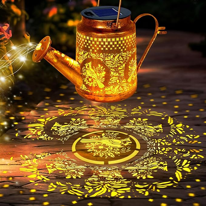 Big Solar Lights Outdoor Waterproof, Gift for Mom Grandma Women Wife Daughter Mother's Day, Cardinals Watering Can Light with Shepherd Hook, Outside Hanging Solar Light Garden Front Porch Patio Decor
