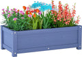HDPE Raised Planter Box Outdoor,Rot-Resistant and Non-Cracking,Small Raised Beds for Gardening 29.5 * 14.4 * 9.8 in for Yard,Lawn,Outdoor Planter Boxes Rectangle with Drainage Holes Navy