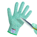 Cut Resistant Gloves, 1 Pair, Small, Green - Cut Proof Kitchen Gloves for Chef, Oyster Shucking, Fish Fillet Processing, Carving Wood and Gardening