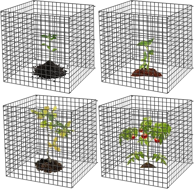 4 Packs Wire Plant Protectors,15.7" X 15.7" Wire Mesh Plant Protector cage,DIY Garden and Vegetable Protectors,Plant Cage to Protect Plants from Animals