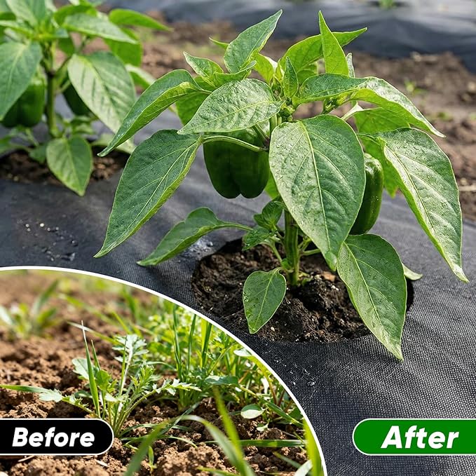 Non-Woven Thick Weed Barrier Fabric 4FT x 100FT, 3 oz Heavy Duty Weed Barrier Landscape Fabric, Ground Cover for Superior Weed Control, Easy Setup for Gardens, Landscaping, Flower Beds