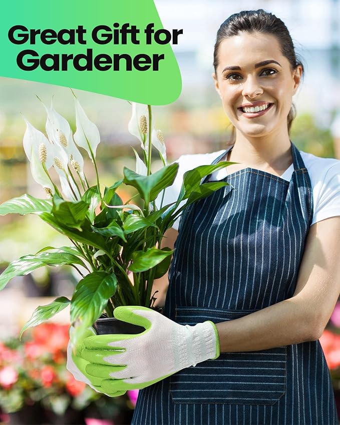 Yahenda Gardening Gloves for Women - 20 Pairs, Purple and Green, Breathable and Protective, Machine Washable