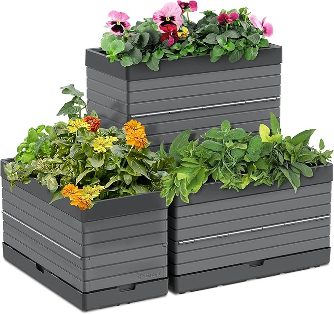 Southern Patio FlexSpace 5-pc. Modular Raised Garden with 3 Collapsible Planter Boxes & 2 Legs