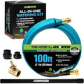 Aeromixer THE HOSE: All-In-One Watering Kit - Heavy Duty 1" 100 Ft Garden Hose, Kinkless Garden Hoses, Commercial Grade Water Hoses, 650 PSI High-Pressure Watering Tool for Farming and Gardening