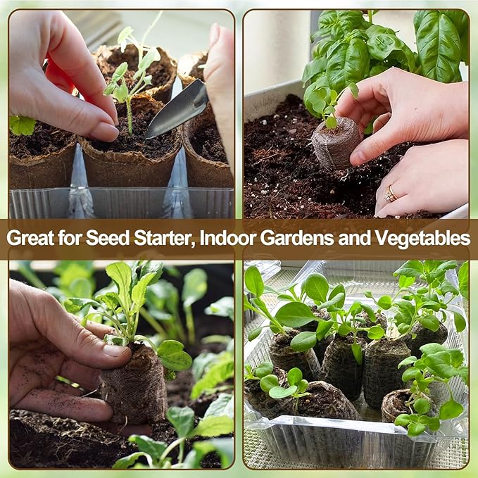 Legigo 200 Pcs 40mm Seed Starter Peat Pellets Pods for Seedlings- Compressed Seed Starting Pellets Seed Starter Pods Plugs Soil Peat Pods for Starting Seeds, Garden Planting Herb Flower Vegetables