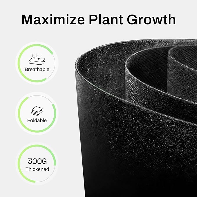 BN-LINK 10-Pack 5 Gallon Grow Bags, Heavy Duty Aeration Fabric Pots with Handles, Thickened Nonwoven Plant Bags for Vegetables, Flowers, Fruits