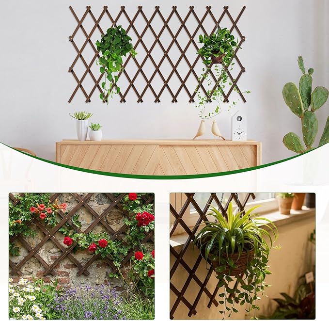 Expandable Garden Trellis, 37" x 90" Trellis for Climbing Plants Outdoor, Wooden Lattice Fence Wall Panel Lattice Panels for Outside, for Climbing Plants Vine Ivy Rose Cucumbers