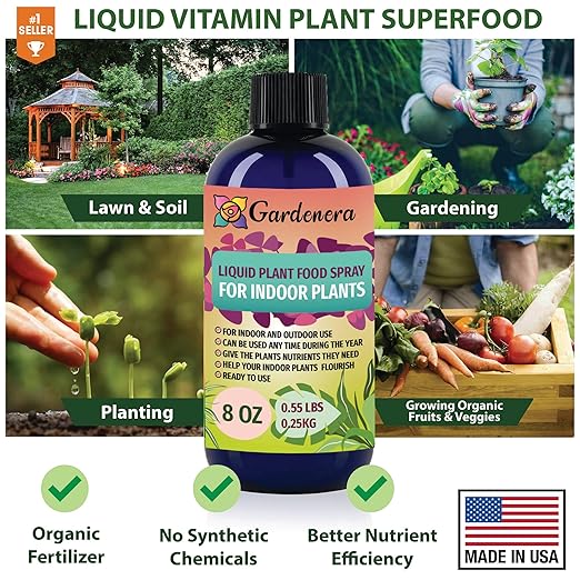 Gardenera Professional Tomato Organic Superfood Spray Mist for Home Gardening | Micro-Fungi Enriched Fertilizer Mist for Healthy Leaves & Growth | 18 Key Vitamins & Minerals for Tomatoes - 8oz