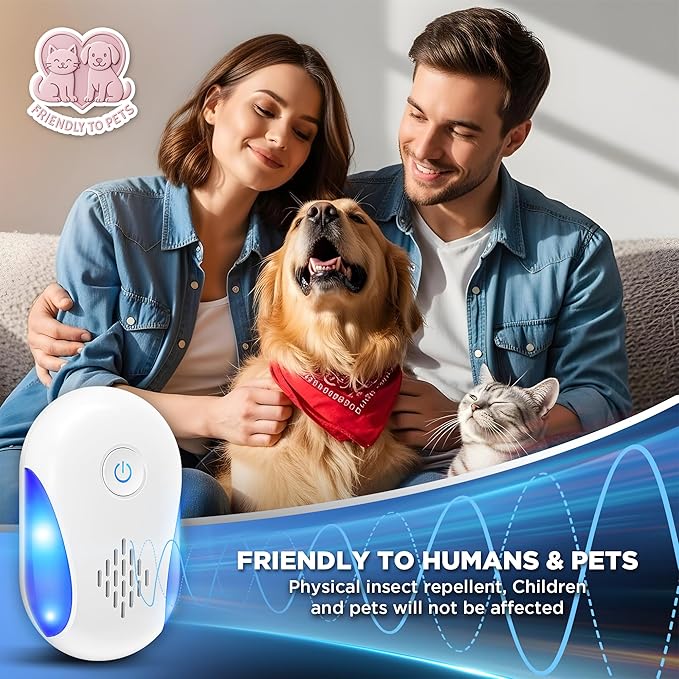 [2026 Upgraded] Ultrasonic Rodent & Pest Indoor Repeller - Stronger Driving Force, Plug-in Electronic Repellent for Mouse, Mice, Rats, Roaches, Ants, Spiders, Bugs, 2 Mode Switching (6 Pack)