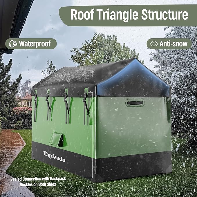 310 Gallon Extra Large Deck Boxes, 1170L Capacity Waterproof Outdoor Storage Bin for Patio Furniture Cushions, Pool Accessories, Garden Tools and Christmas Tree, Black & Green