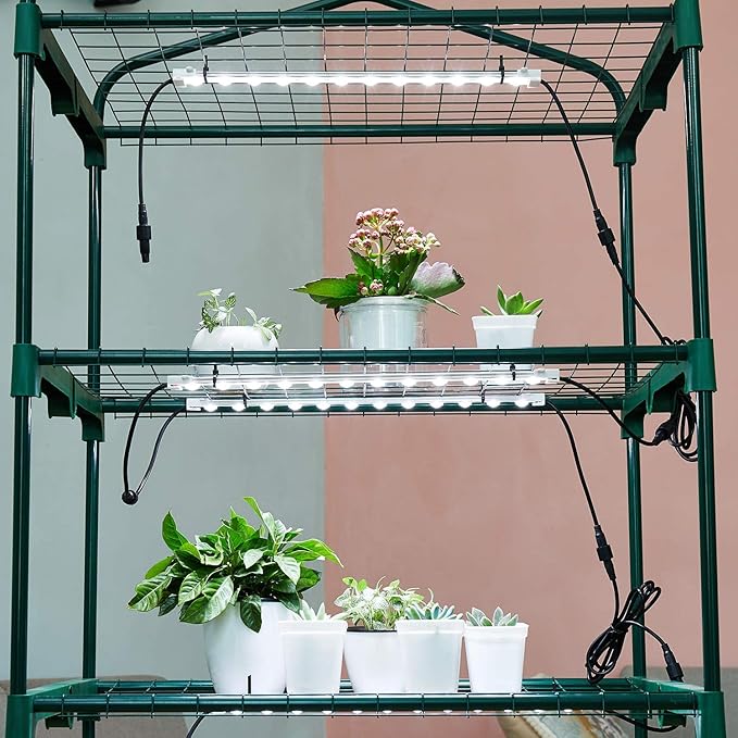 Litever Grow LED Light Strip Kits for Plants, 36W with Timer, Full Spectrum White Grow Lights, Easy Installation. Good for Indoor Plants Grow Shelf, Greenhouse, Grow Cabinets