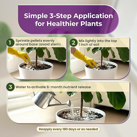 Fiddle Leaf Fig Fertilizer Pellets 16-5-11 Slow Release | Houseplant Fertilizer for Fiddle Leaf Fig, Fig Tree & Indoor Plants | Plant Food for Seedlings & Mature Plants | 5.2 oz