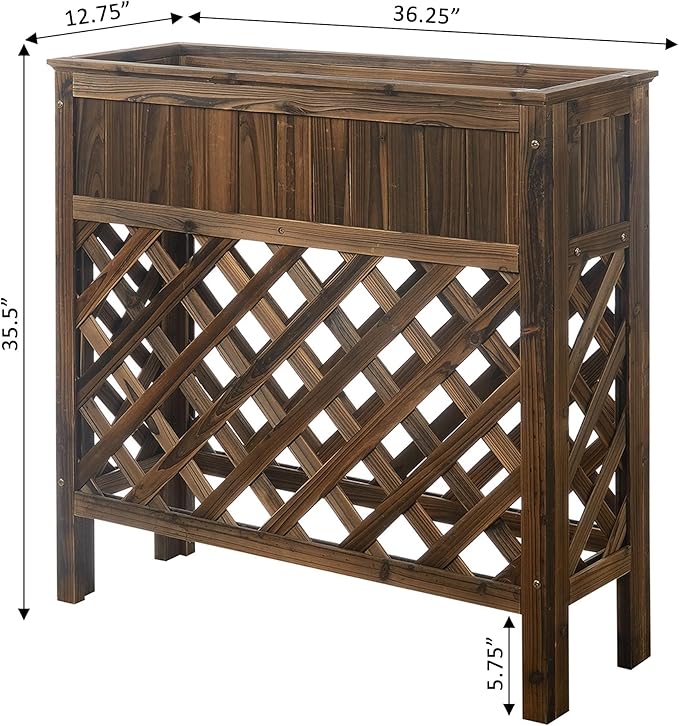 Convenience Concepts Planters & Potts Raised Patio Planter, Weathered Cedar