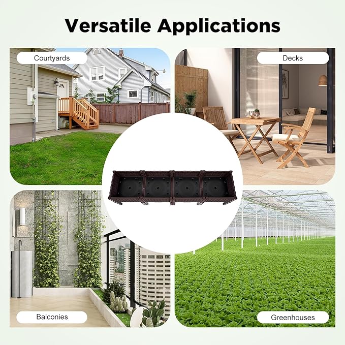 Raised Garden Bed with Legs, Outdoor Plants Planter Box Plant Pots Elevated Garden Boxes, Plastic Raised Beds for Gardening Vegetables Herb Flower Plants, Perfect for Indoor Outdoor Planting, 4 Boxes