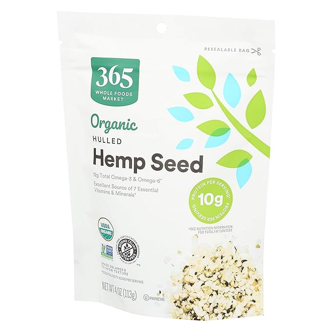 365 by Whole Foods Market, Organic Hemp Seed, 4 Ounce (Pack of 5)