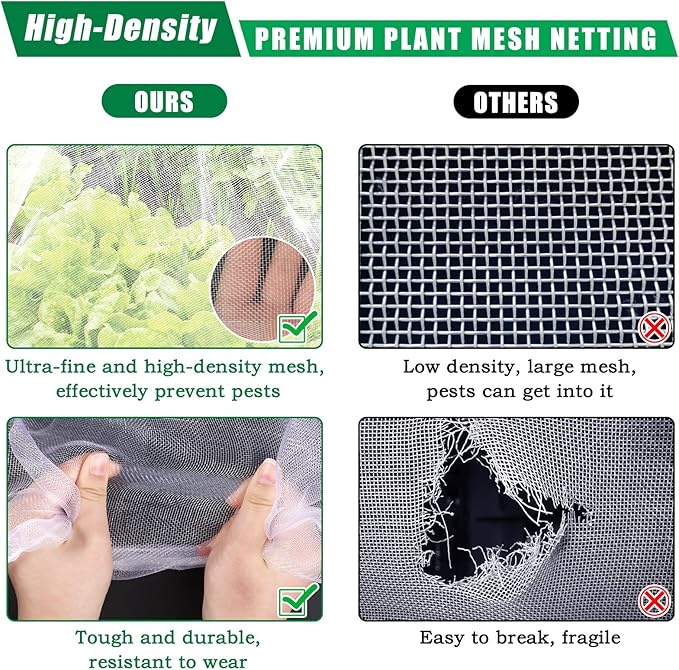 10 X 33 FT Garden Mesh Netting Pest Barrier for Raised Beds, Fruit Tree Netting for Cicadas, Bird Insect Nettings for Gardening, Blueberry Bush Strawberry Nettings Cover for Garden Protection