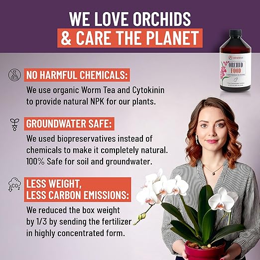 Miracle Lab Liquid Orchid Fertilizer - Special Formula with Natural Organic Ingredients (3.4 oz)