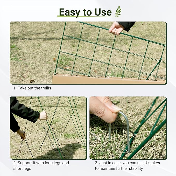 Cucumber Trellis for Garden - 2 Pack, 48" L x 24" W Garden Trellis for Climbing Plants Outdoor with Support Structures, A Frame Trellis for Climbing Vegetables Peas, Vine, Bean
