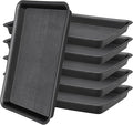 GREANER Black 13 Inch Plant Saucer, Heavy Duty Rectangular Plant Tray, Plastic Pebble Tray for Plant Humidity, Pot Saucers for Indoor Outdoor Use(Black)