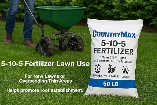 5-10-5 All-Purpose Fertilizer – 50 lb Bag | Balanced Nutrient Blend for Flowers, Vegetables, Lawns & Shrubs | Promotes Strong Roots, Vibrant Blooms & Healthy Growth | Easy Application Granules
