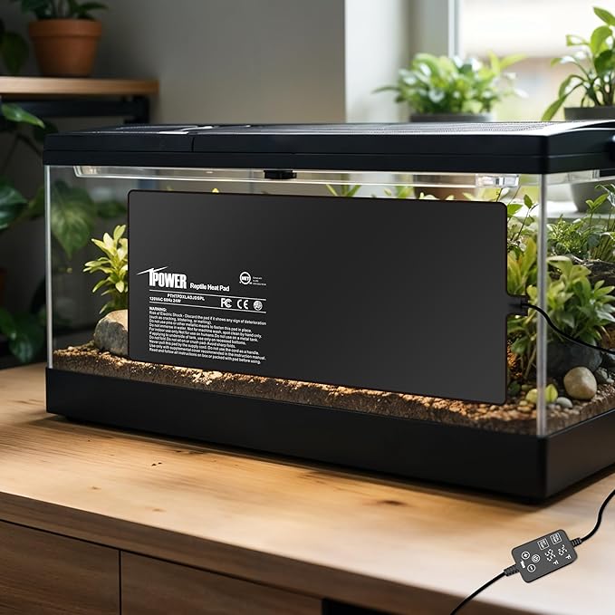 iPower 8 by 18 Inch 24W Reptile Heating Pad with Adjustable Thermostat, Under Tank Warmer Terrarium Heat Mat for Turtles/Snakes/Lizards/Frogs, 2 Pack