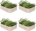 4-Pack Galvanized Raised Garden Bed 6x4x1.5 ft, 17" Tall Planter Boxes Outdoor, Zn-Al-Mg Metal Raised Beds for Gardening Herb Fruit Vegetable, Modular Flower Bed for Outdoor Plants-Sand Beige