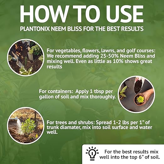 Worm Bliss (1 Gallon) + Neem Bliss (5lbs) - Worm Castings for Plants & Neem Cake for Plants - Neem Seed Meal - Neem Meal Fertilizer - Neem Powder for Plants - Earthworm Castings Organic Fertilizer