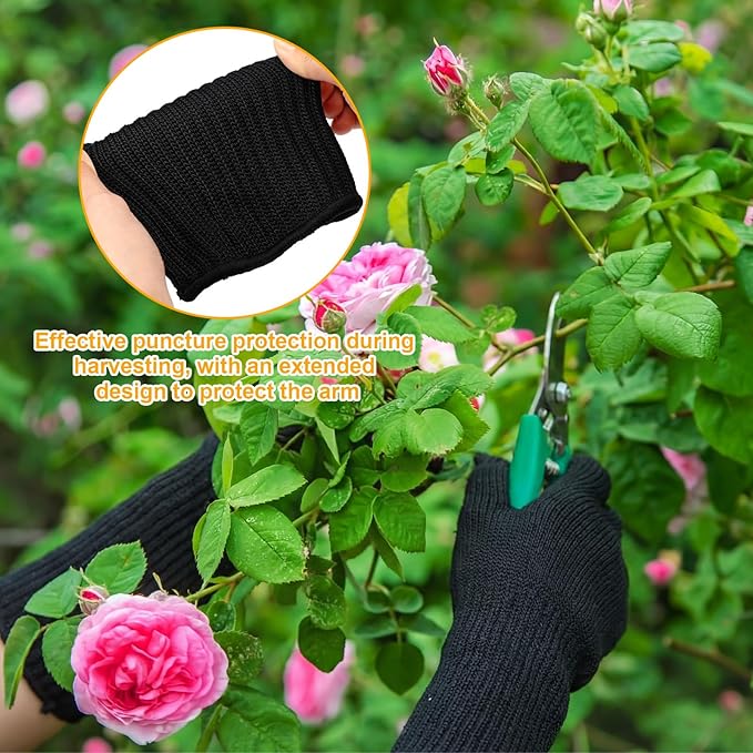 2 Pairs Gardening Gloves Long Berry Picking Gloves for Women Men Thorn proof Rose Pruning High Strength Cut Resistant Heavy Duty Glove Durable and Abrasion Resistant Pruning
