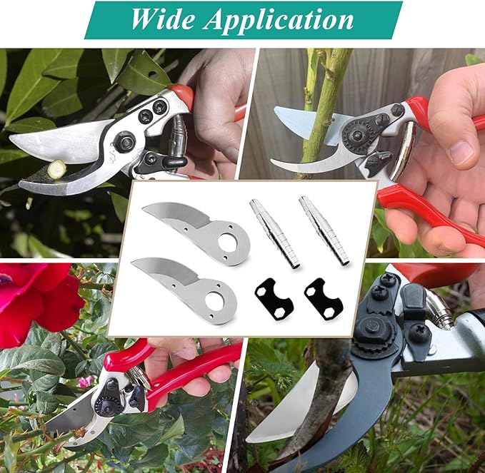 2 Pcs Hand Pruner Replacement Kit (2/3-1) Compatible with Felco Pruners Models: F2, F4 &F11 - Spare Blade, Spring & Adjustment Key for Garden Pruning Shears & Bypass Clippers