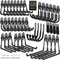 40 Pack Garage Hooks, Heavy Duty Steel Wall Mount Utility Hangers with Anti-Slip Coating for Hanging Bikes, Ladders, Power Tools, and Garden Equipment