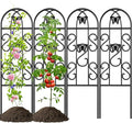 AMAGABELI Garden & Home 4 Pack Garden Trellis for Climbing Plants 60" x 18" Black Iron Trellis for Potted Plant Support Butterfly Metal Trellis for Climbing Roses Vine Flower Cucumber Clematis GT02