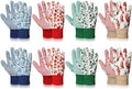 Queekay 8 Pairs Garden Gloves for Women Floral Gardening Gloves Breathable Cotton with Grip