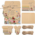 JarThenaAMCS 100Pcs Baby Shower Seed Packets Spring Wildflower Self Adhesive Kraft Envelopes with Thank You Tags Baby in Bloom Seed Storage Pockets for Garden Party Favors Supplies