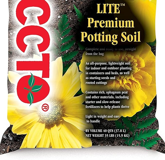 Michigan Peat 1440 Baccto Lite Premium Potting Soil for Indoor Outdoor Gardening, Seed Starting, Propagation, and More, 40 Quart Bag