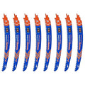 Japanese Teeth Reciprocating Saw Blades 12" 8PCS - Curved Edge Wood Pruning Saw Blades 6TPI for Tree Trimming,Wood Cutting,Cr-V Sabre Saw Pruning Blade