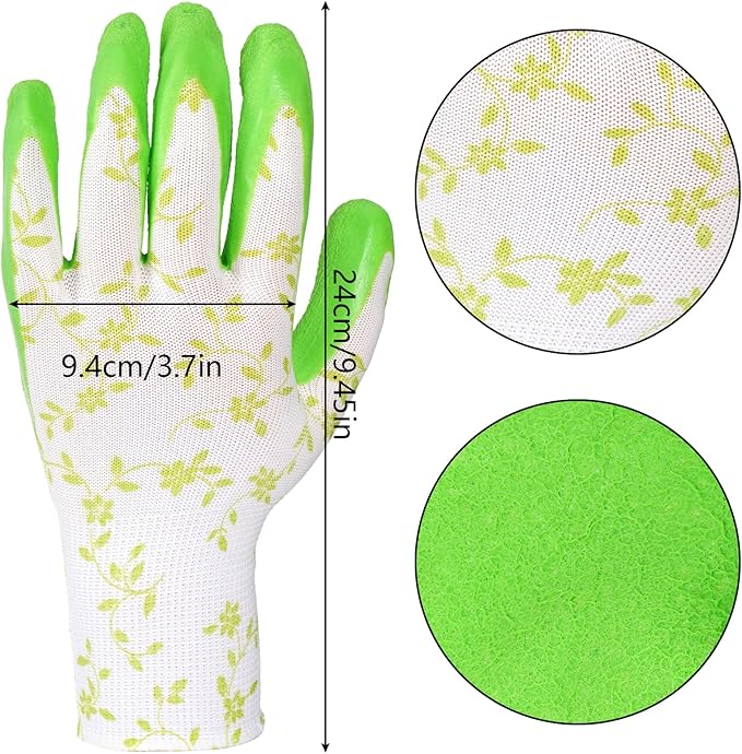 Gardening Gloves for Women Thorn Proof, Ladies Garden Gloves, Breathable Rubber Coated Yard Work Gloves