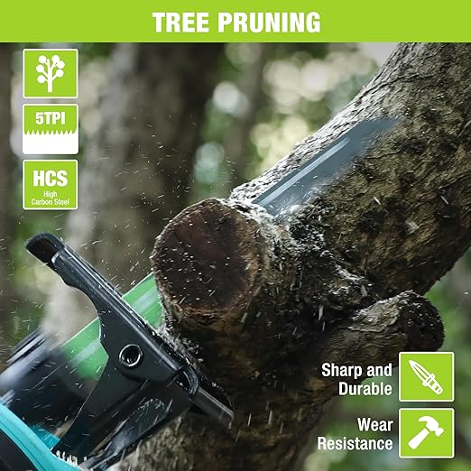 WORKPRO 6" Wood Pruning Reciprocating Saw Blade Set, 5TPI Pruning Saw Blades for Tree Pruning, Wet Wood Cutting with Organizer Case, Durable & Sharp, 5 Pieces