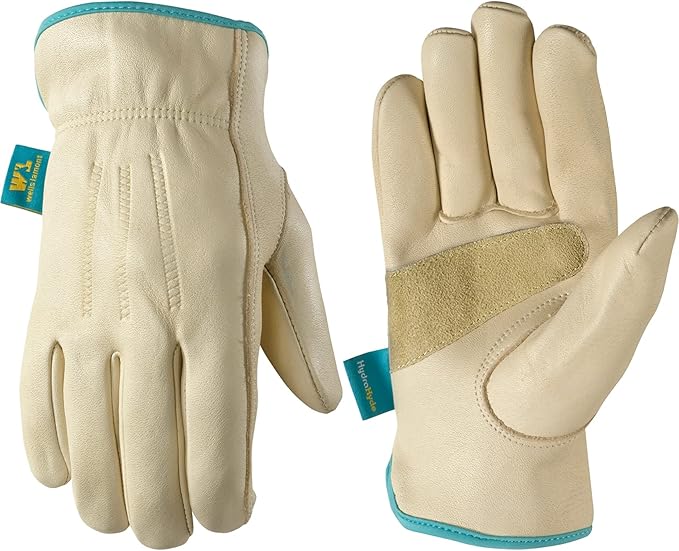 Wells Lamont Women's Water-Resistant Leather Work Gloves | Puncture Resistant, Reinforced, HydraHyde | Large (1167L)