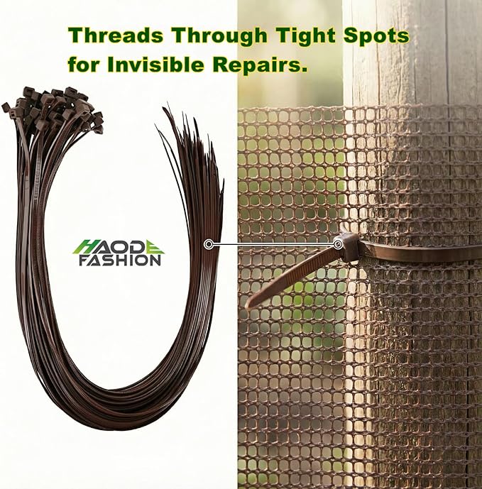 24 Inch Long Zip Ties Brown Color 60 Pcs, Heavy Duty Cable Zip Tie 50 LBS Strength Outdoor Use, Big Wire Tie Self-locking Design and Adjustable, Plastic Garland Ties Plants, Garden, Home