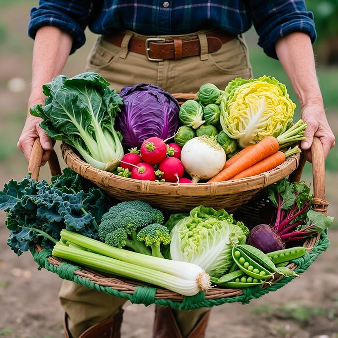 22 Winter Seeds Variety Pack for Planting, Over 10,000 Vegetable Seeds, USA Grown, Heirloom, Non-GMO, for Indoor Outdoor Gardening, Lettuce, Kale, Kohlrabi, Broccoli, Spinach, Carrot and More