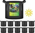 iPower 10 Pack 3 Gallon Grow Bags, Garden Planting Nonwoven Fabric Pots with Reinforced Handle, Heavy Duty and Aeration Planter Pot for Tomato, Fruits, Vegetables and Flowers