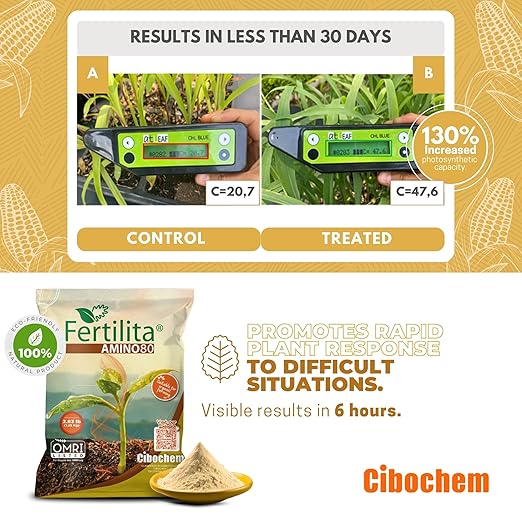 Amino ACIDS 80% More Concentrated - for Indoor and Outdoor Plants, LAWNS, Vegetables, and Fruit Trees - Supports Robust and Vigorous Growth,Better YIELDS - Water Soluble, Won't Burn