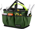 Housolution Gardening Tote Bag, Deluxe Garden Tool Storage Bag and Home Organizer with Pockets, Wear-resistant & Reusable, 14 Inch, Dark Green